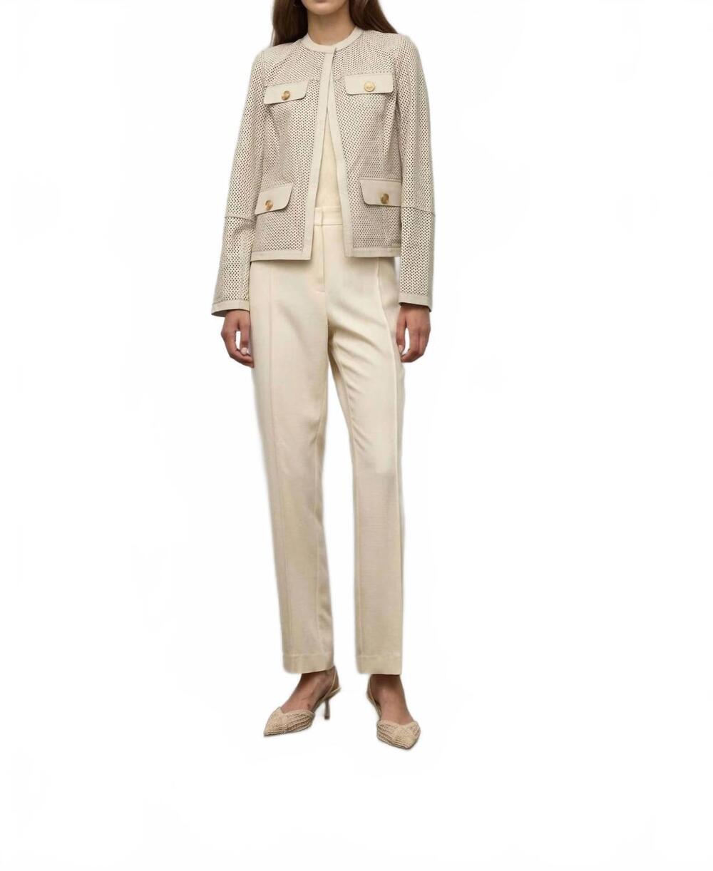 NEW IRIS SETLAKWE perforated leather jacket in bone